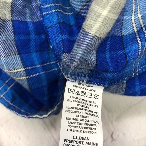 LL Bean Men Long Sleeve Slightly Fitted Flannel Shirt Size Extra Large B216 18 - Picture 7 of 12